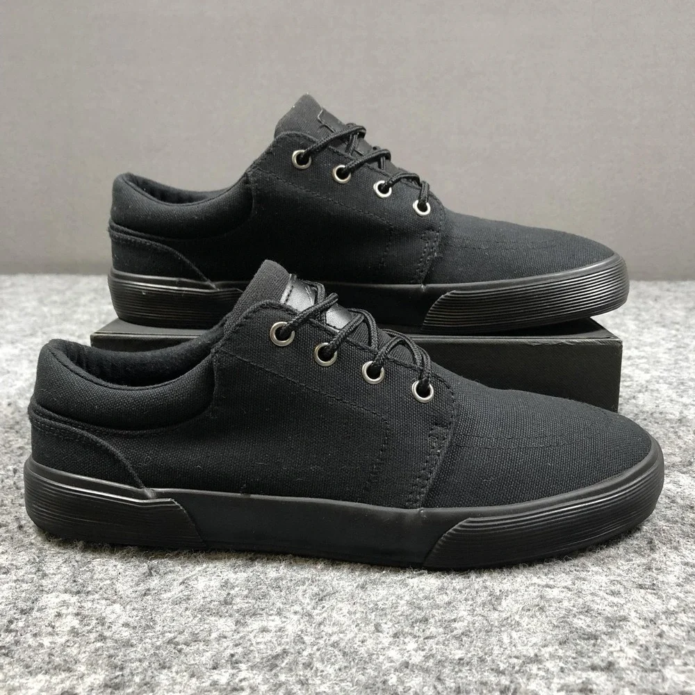 St. John's Bay Shoes Mens Size 8.5 Black Canvas Lace Up Casual SJB Bryce